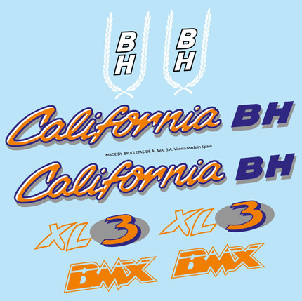Pegatinas para Bici Clásica BH California BMX XL3 en vinilo adhesivo