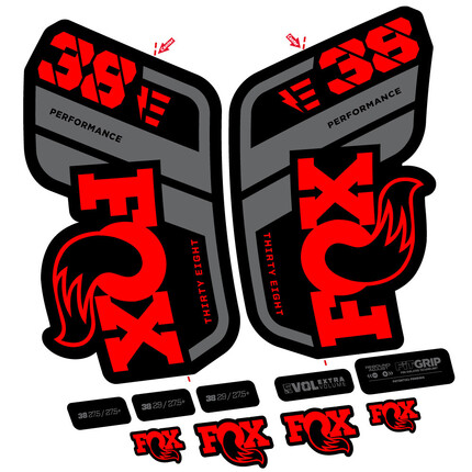 Pegatinas para Horquilla Fox 38 Performance E-Bike en vinilo adhesivo stickers graphics calcas adesivi autocollants