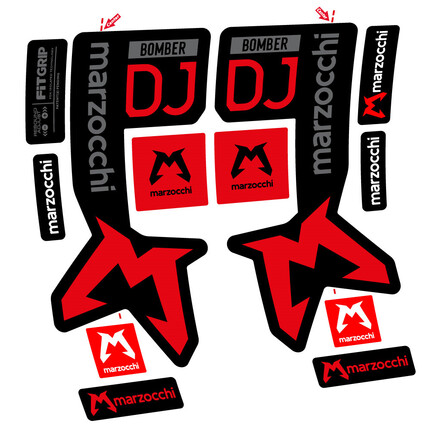 Pegatinas para Horquilla Marzocchi Bomber DJ en vinilo adhesivo stickers graphics calcas adesivi autocollants