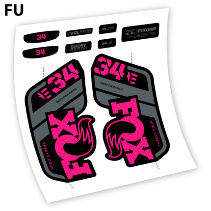▷▷Pegatinas en vinilo para horquilla Fox 34 E-Bike Performance 2021