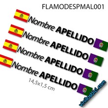 Pegatinas nombre y Bandera para bici vinilo adhesivo