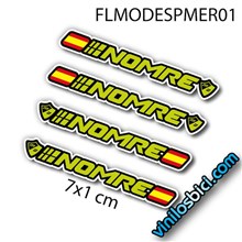 nombre +Bandera pegatinas vinilo adhesivo