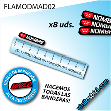 Bandera Madrid+Tu Nombre vinilos adhesivos
