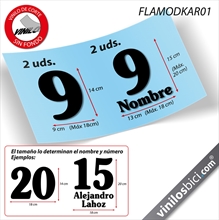 Dorsal para kart pegatinas vinilo adhesivo