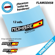 Bandera+Tu Nombre, pegatinas vinilo adhesivo