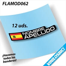 Bandera+Tu Nombre, pegatinas vinilo adhesivo