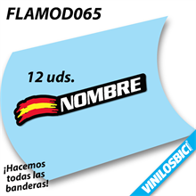 Bandera+Tu Nombre, pegatinas vinilo adhesivo
