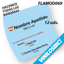 Bandera+Tu Nombre, pegatinas vinilo adhesivo