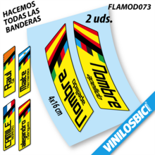 Bandera+Tu Nombre, pegatinas vinilo adhesivo