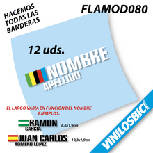 Bandera+Tu Nombre, pegatinas vinilo adhesivo