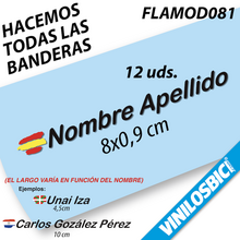 Bandera+Tu Nombre, pegatinas vinilo adhesivo