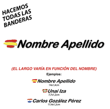 Bandera+Tu Nombre, pegatinas vinilo adhesivo
