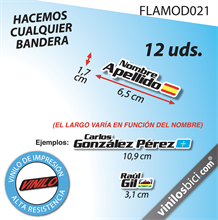 Bandera+Tu Nombre, vinilos adhesivos