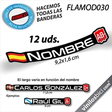 Bandera+Tu Nombre, vinilos adhesivos