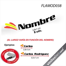 Bandera+Tu Nombre, vinilos adhesivos