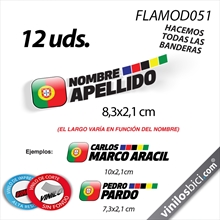 Bandera+Tu Nombre, vinilos adhesivos