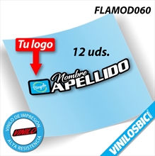 Tu logo +Tu Nombre, pegatinas en vinilo adhesivo