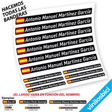 Bandera+Tu Nombre, vinilos adhesivos