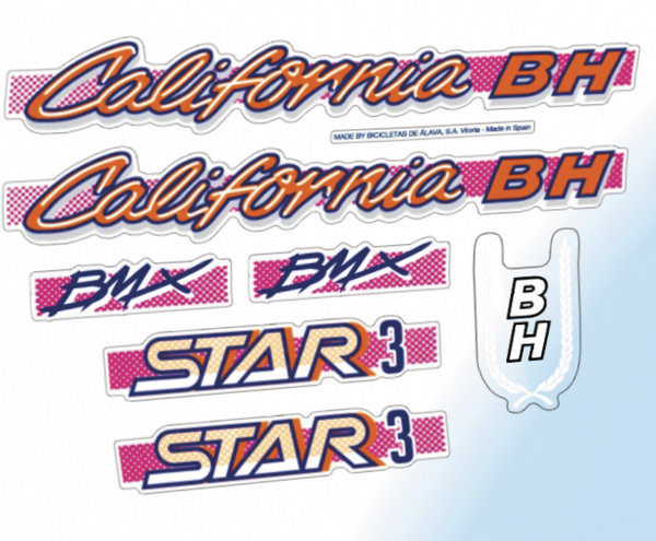 BH Califorma Star 2 o Star 3 pegatinas en vinilo adhesivo bici clásica