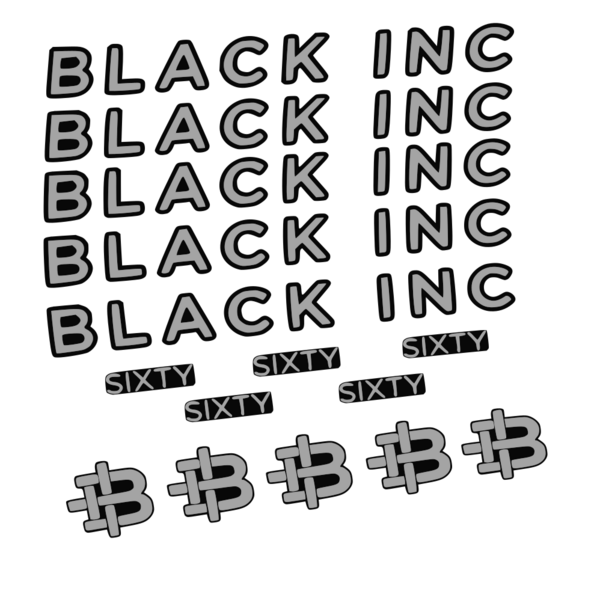 Black Ink Sixty perfil 50 mm Pegatinas en vinilo adhesivo Llanta Carretera