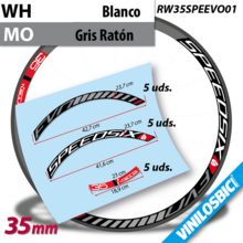 Speedsix Evo Tubular 35mm freno pista pegatinas en vinilo adhesivo llantas