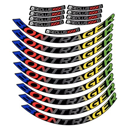 Comprar pegatinas vinilo adhesivo Bontrager Aeolus XXX6 2021, 2022, 2023, 2024, 2025 – Colores UCI – Personalización ruedas carbono resistentes