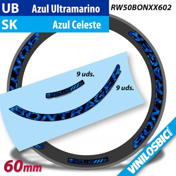  (UBSK (Azul Ultramarino+Celeste) - Juego para las dos llantas)