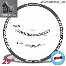 Bontrager Line Comp 30 pegatinas vinilo adhesivo llanta 29"