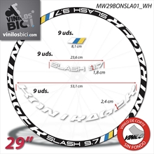Bontrager Slash 9.7 pegatinas vinilos adhesivos llanta 29"