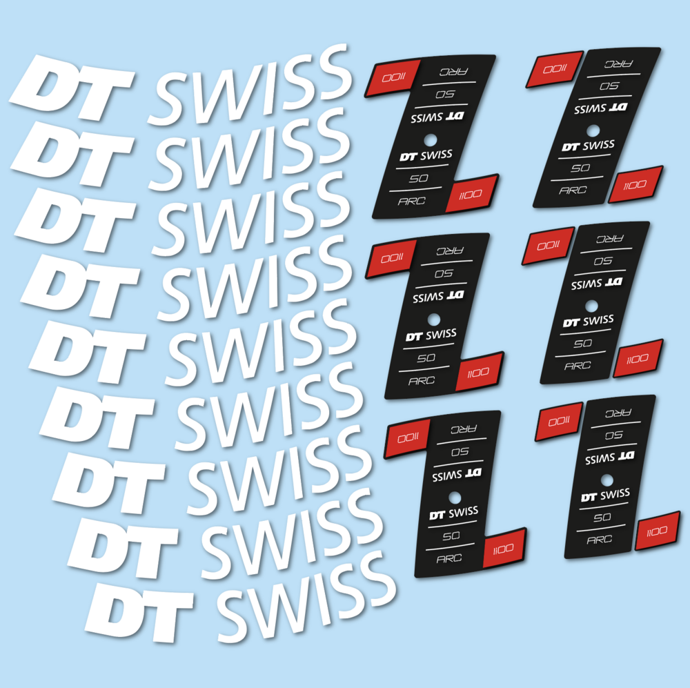 DT Swiss ARC 1100 Dicut DB perfil 50 mm Pegatinas en vinilo adhesivo Llanta Carretera