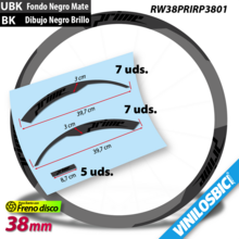 Prime RP38 Tubular Disc pegatinas en vinilo adhesivo llanta perfil 38mm