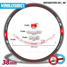 DT Swiss RC38 T vinilos adhesivos llanta 38mm