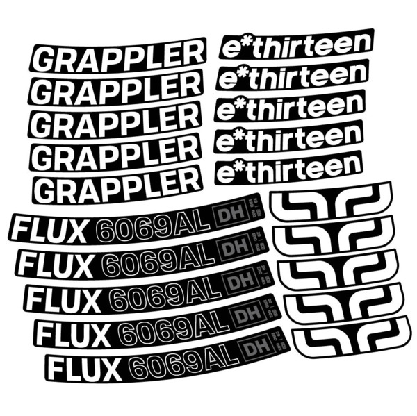 E-Thirteen Grappler Flux Alloy Downhill Pegatinas en vinilo adhesivo Llanta MTB (6)