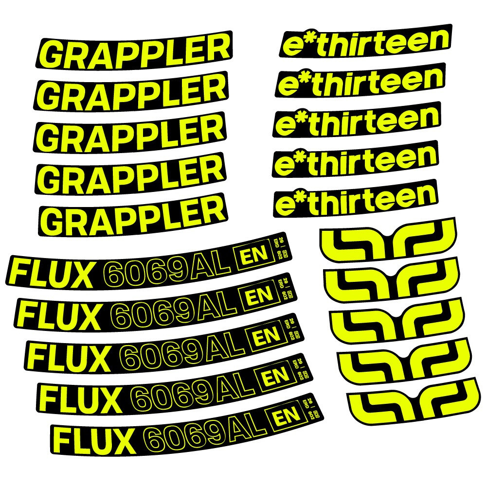 E-Thirteen Grappler Flux Alloy Pegatinas en vinilo adhesivo Llanta MTB (2)