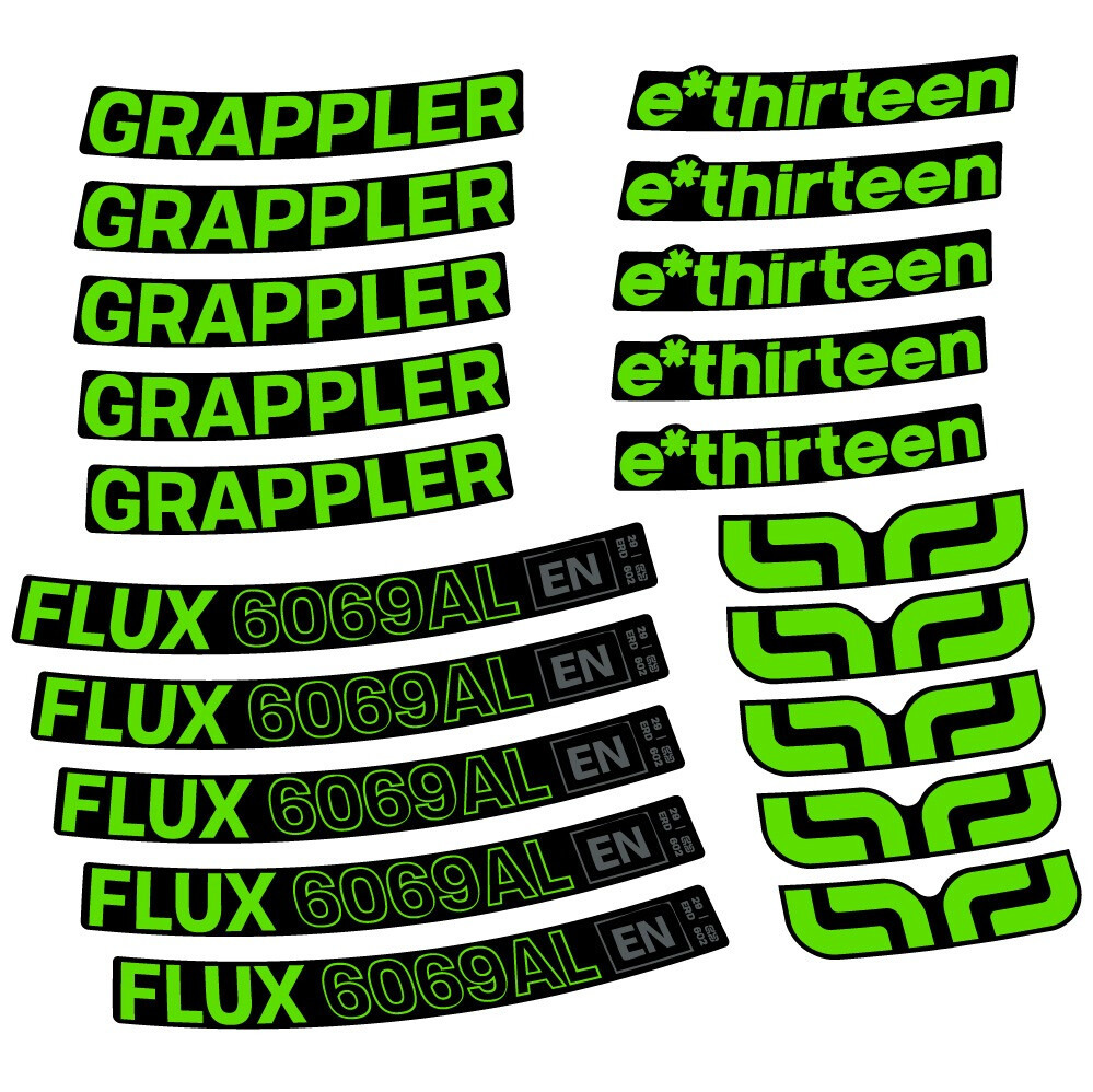 E-Thirteen Grappler Flux Alloy Pegatinas en vinilo adhesivo Llanta MTB (24)
