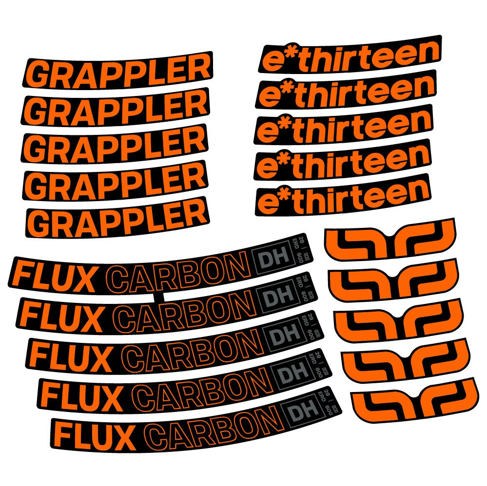E-Thirteen Grappler Flux Carbon Pegatinas en vinilo adhesivo Llanta MTB (1)