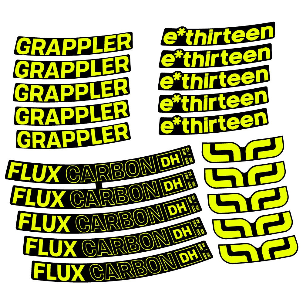 E-Thirteen Grappler Flux Carbon Pegatinas en vinilo adhesivo Llanta MTB (2)