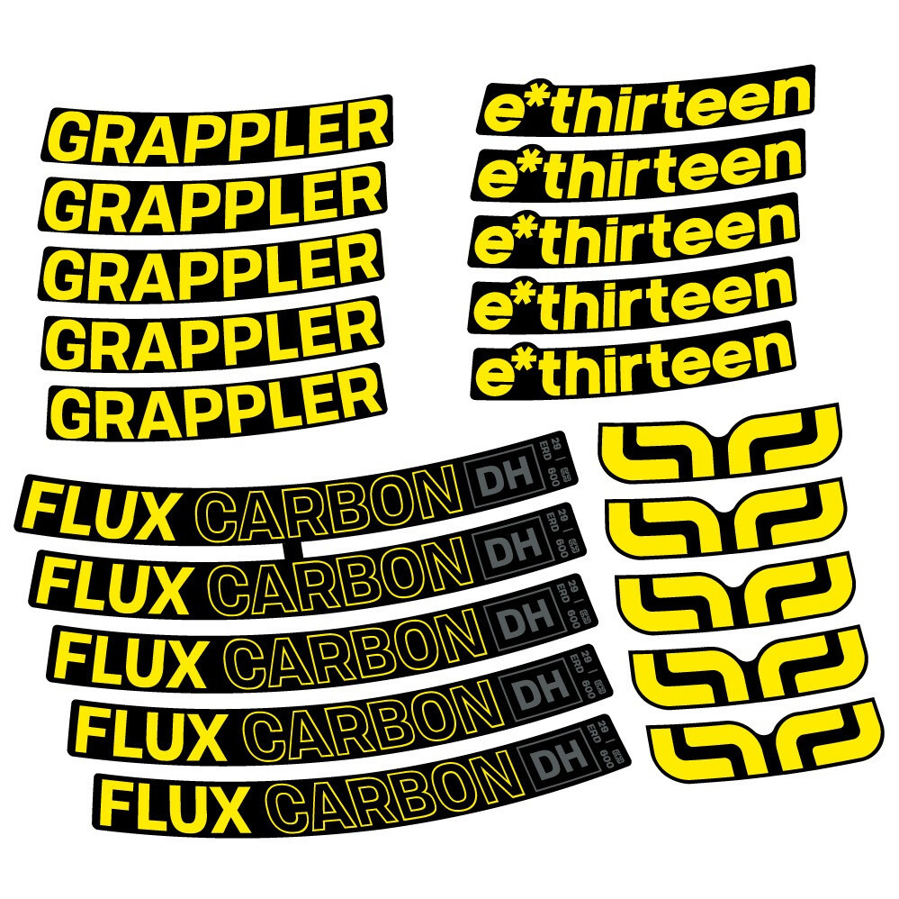 E-Thirteen Grappler Flux Carbon Pegatinas en vinilo adhesivo Llanta MTB (3)