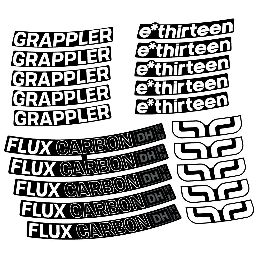 E-Thirteen Grappler Flux Carbon Pegatinas en vinilo adhesivo Llanta MTB (6)