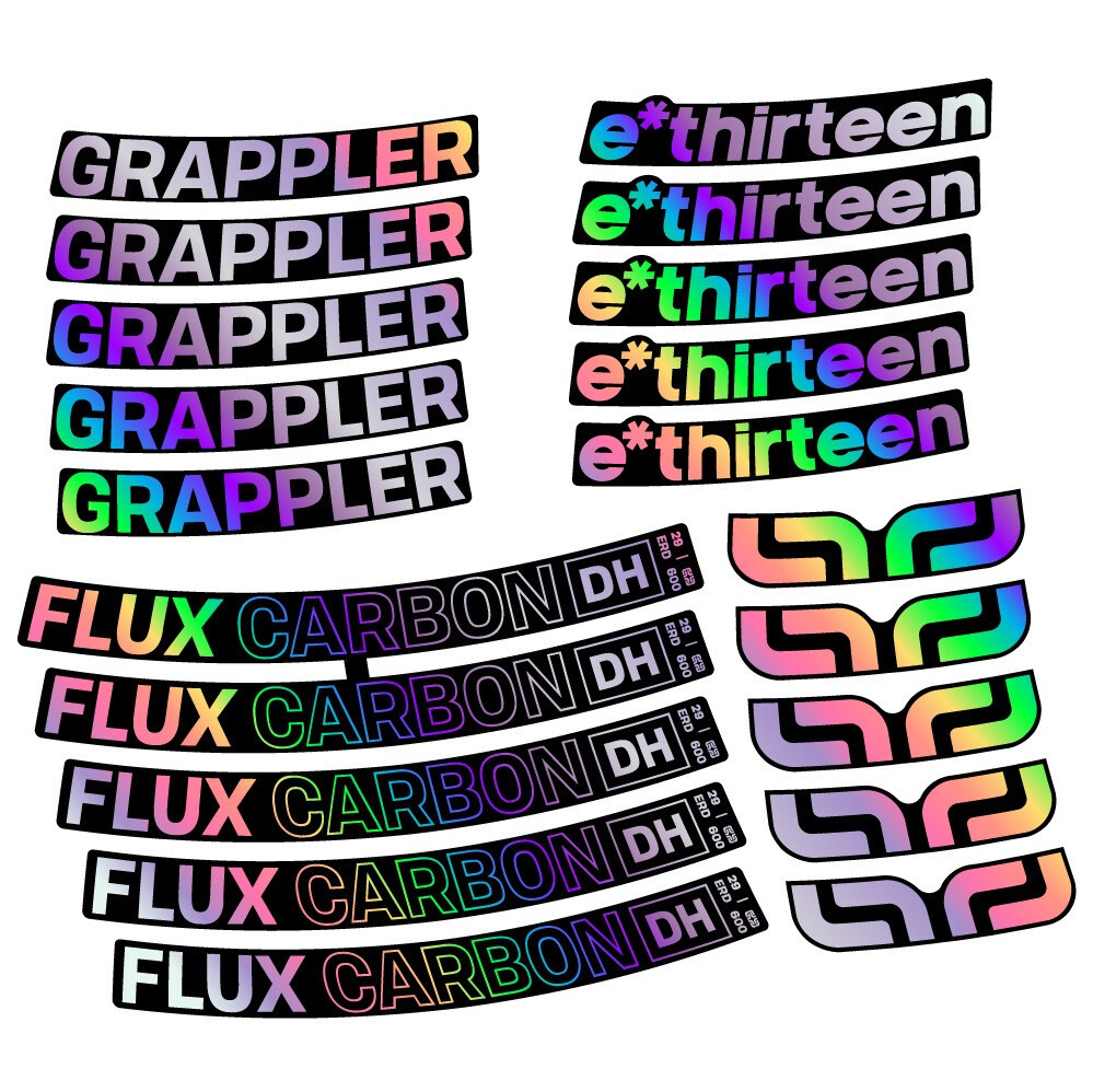 E-Thirteen Grappler Flux Carbon Pegatinas en vinilo adhesivo Llanta MTB (8)