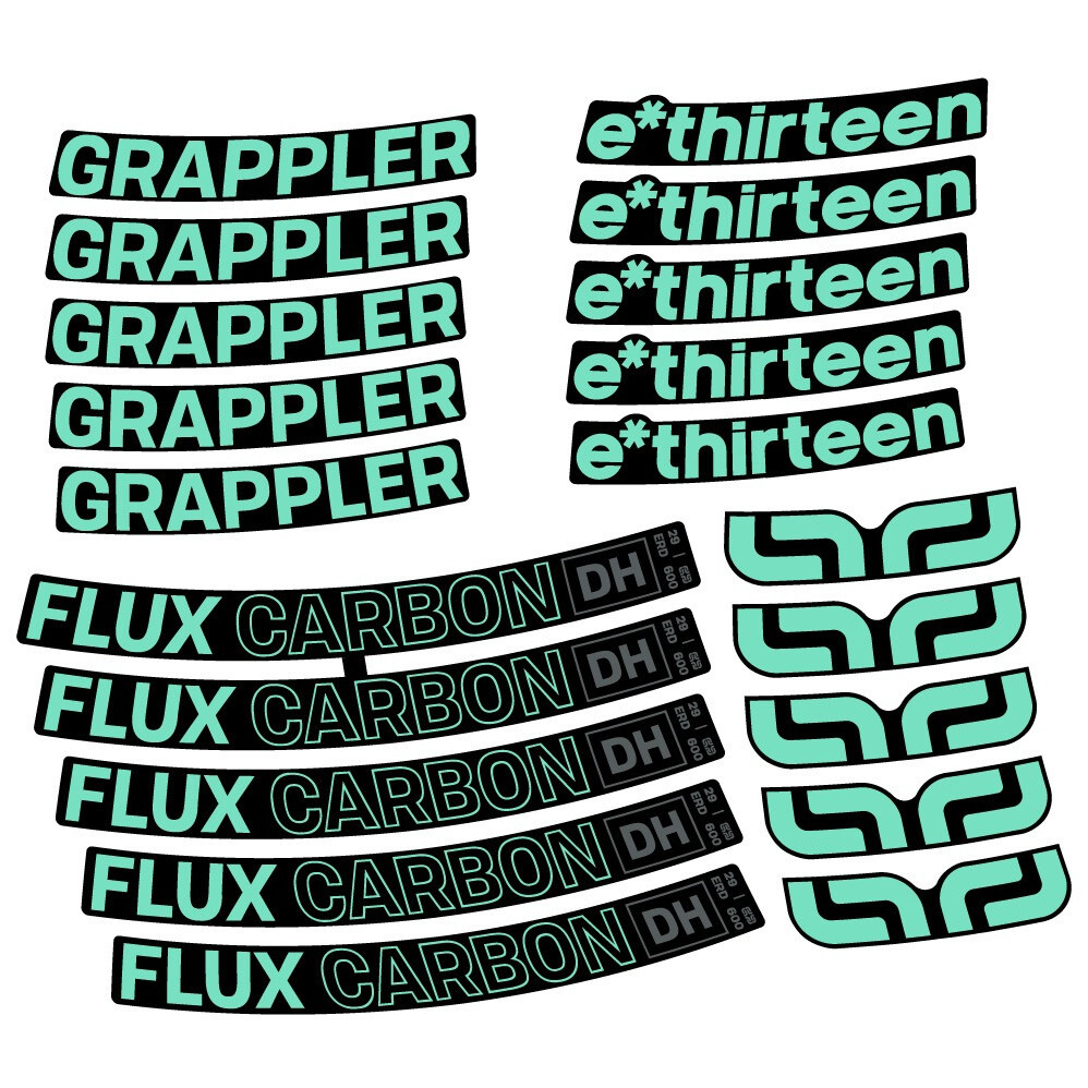 E-Thirteen Grappler Flux Carbon Pegatinas en vinilo adhesivo Llanta MTB (9)