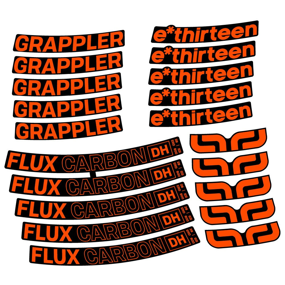 E-Thirteen Grappler Flux Carbon Pegatinas en vinilo adhesivo Llanta MTB (10)
