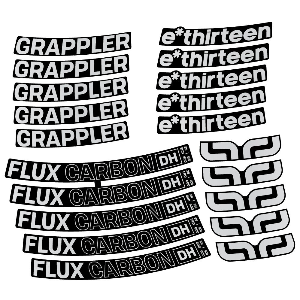 E-Thirteen Grappler Flux Carbon Pegatinas en vinilo adhesivo Llanta MTB (15)