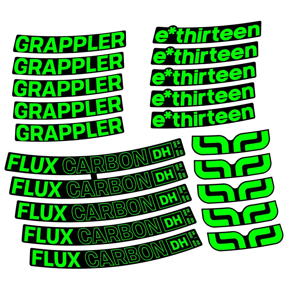 E-Thirteen Grappler Flux Carbon Pegatinas en vinilo adhesivo Llanta MTB (23)