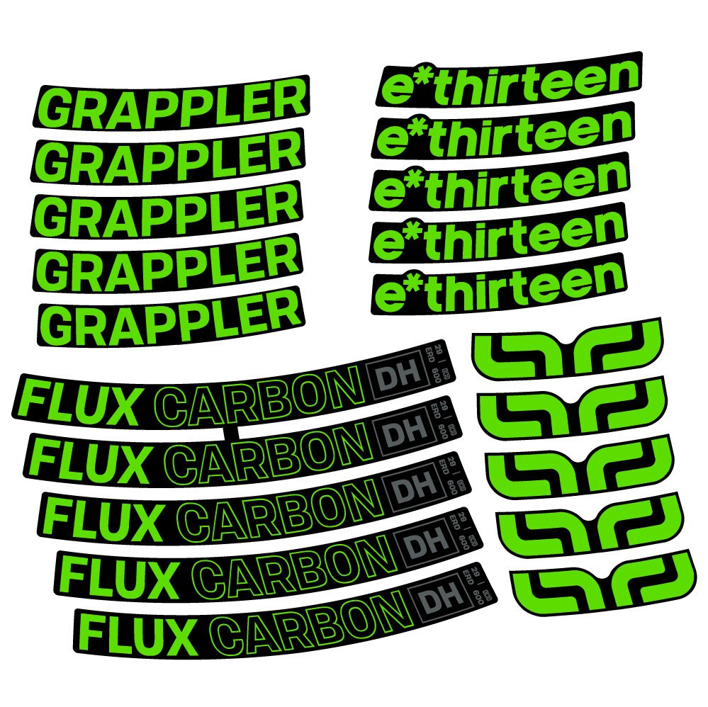 E-Thirteen Grappler Flux Carbon Pegatinas en vinilo adhesivo Llanta MTB (24)