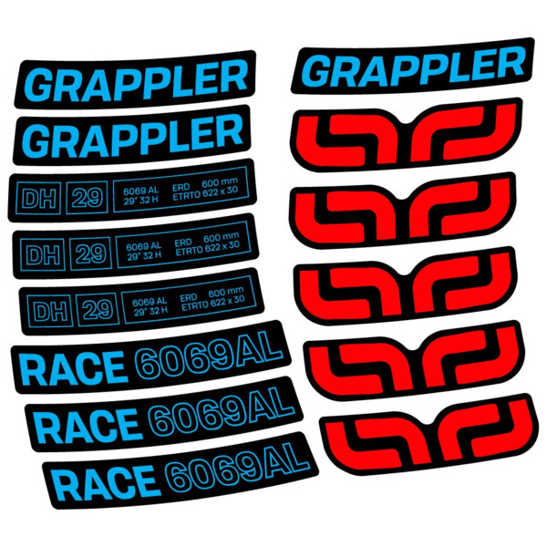 E-Thirteen Grappler Race Alloy Downhill Pegatinas en vinilo adhesivo Lanta MTB (4)