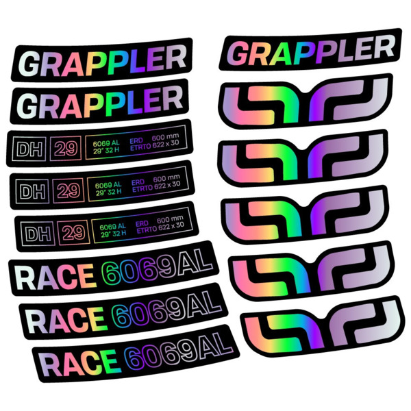 E-Thirteen Grappler Race Alloy Downhill Pegatinas en vinilo adhesivo Lanta MTB (8)