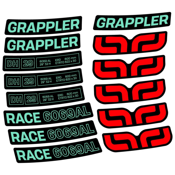 E-Thirteen Grappler Race Alloy Downhill Pegatinas en vinilo adhesivo Lanta MTB (9)