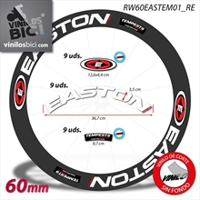 Easton Tempest 2, pegatinas vinilo adhesivo llanta perfil 60mm