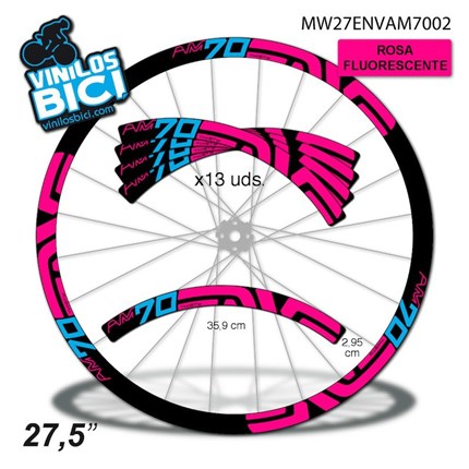 MTB Pegatina de vinilo para bicicleta de montaña, elige color y tamaño. MTN  Bike Car Window Laptop (V538) (8 x 4.5 pulgadas, rosa)